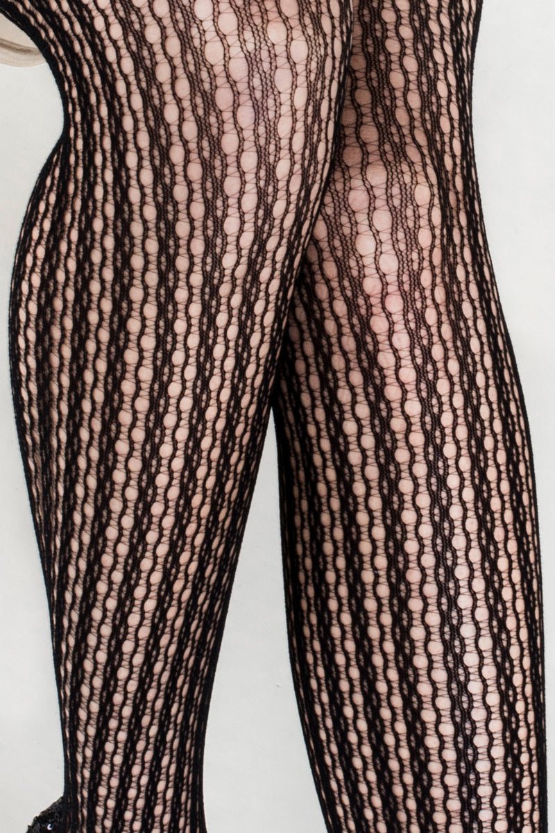 Patterned Fishnet Thigh High Tights
