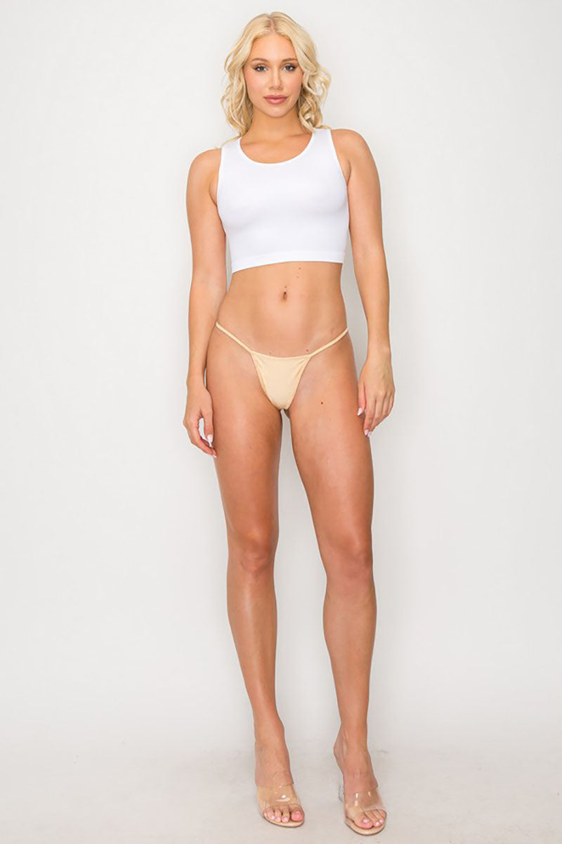 Nude G String Panty with Sheen and Lining - One Size