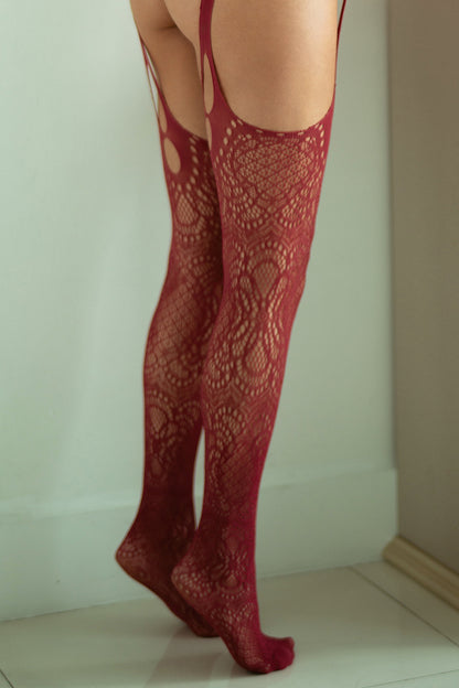 Passion Play Two-Piece Lingerie Set - Wine Red