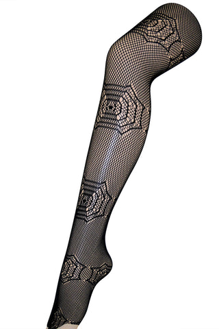 Classic Spooky Spider Web Fishnet Tights
