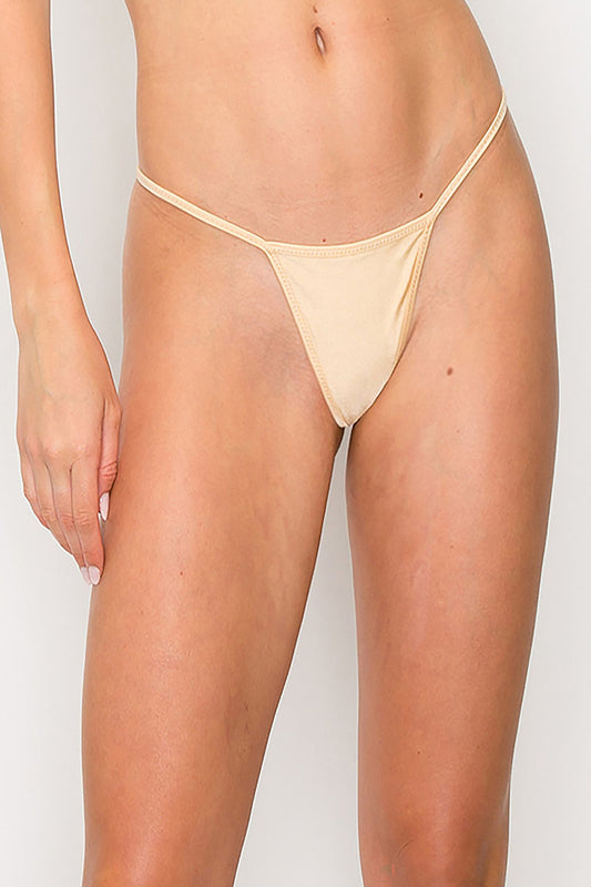 Nude G String Panty with Sheen and Lining - One Size