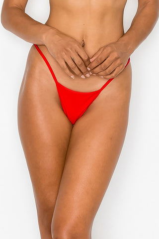 Red G String Panty with Sheen and Lining - One Size